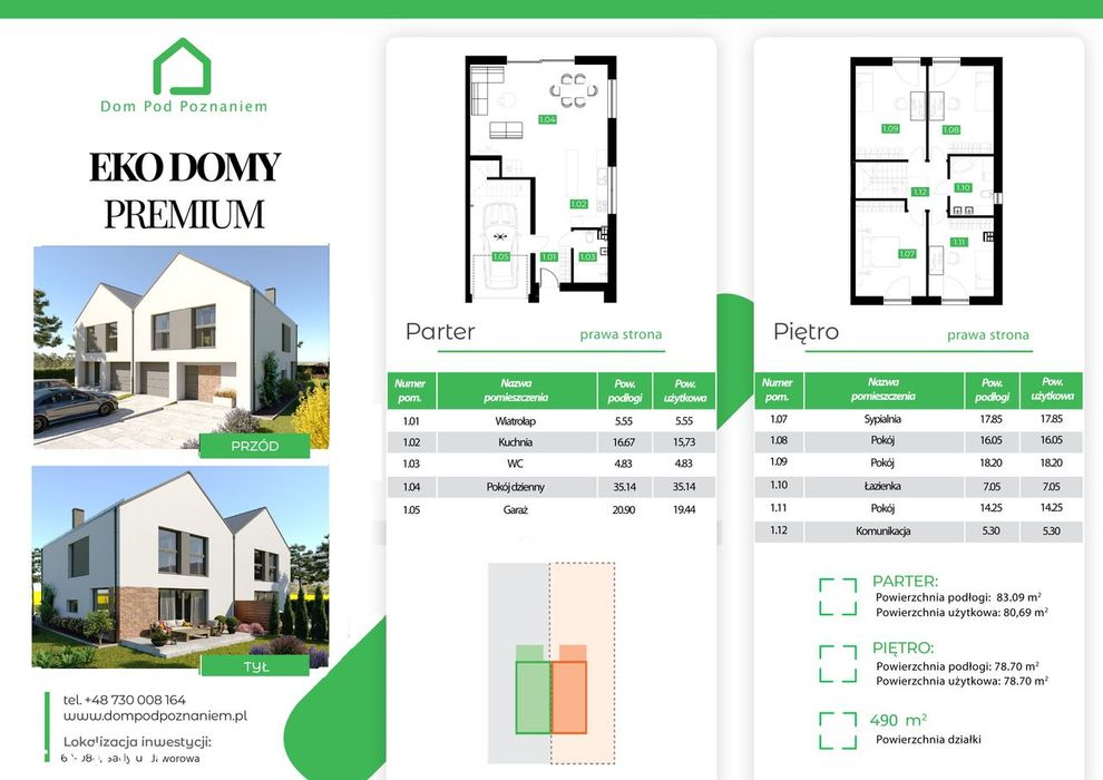 DOM Premium - Salon / Kuchnia 50m2 - 4 Sypialnie - Duży Ogród