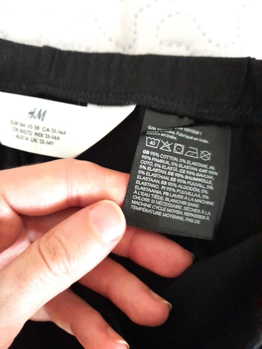 Calções de ciclista de algodão preto 13 14 anos