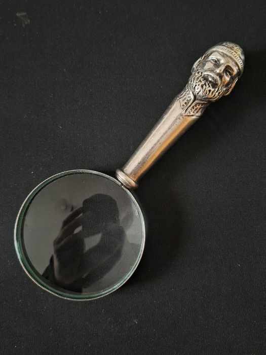 Stare Srebrne szkło powiększające unikat próba 925