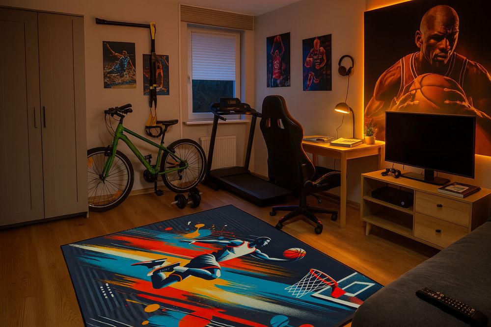 Dywan Graficzny Villago Ilustro Koszykarz 170 x 120 cm – Nowoczesny‼️