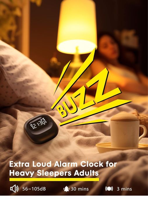 Budzik wibrujacy z podświetlanym wyświetlaczem cyfrowym