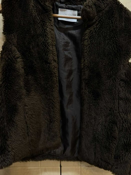 Brązowa kamizelka futerko sztuczne M