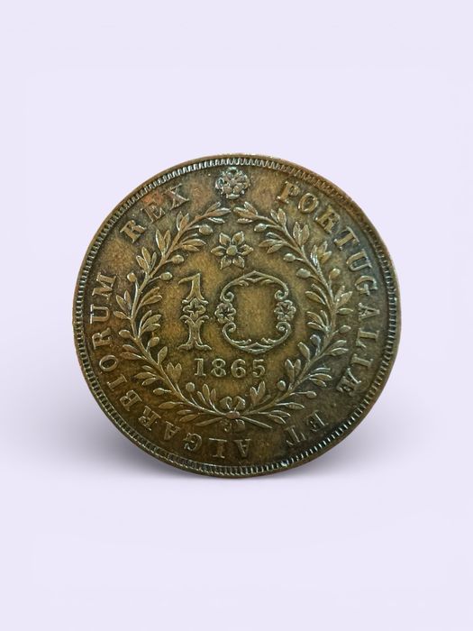 1865 - 10 Reis Açores D. Luis Bela+