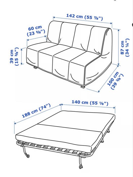Sofá cama Ikea Lycksele lövas
