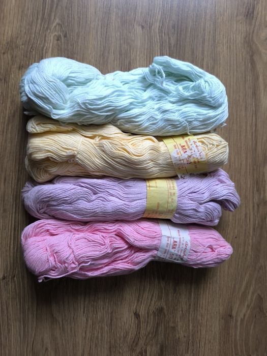 Włóczka bawełniana zestaw 4 kolory