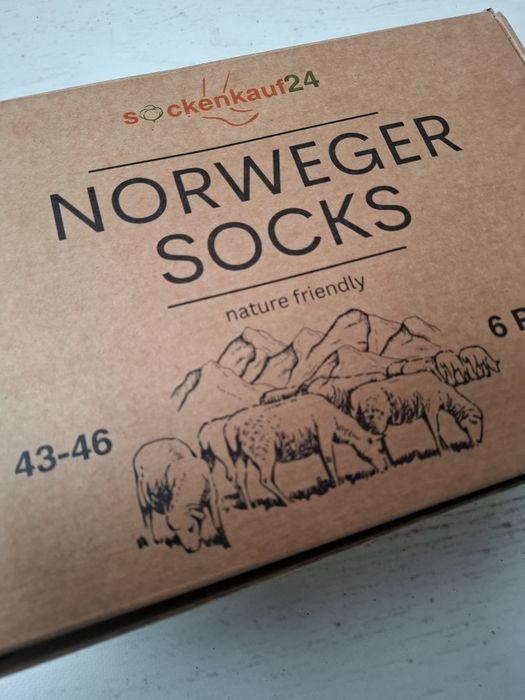 Wełniane ciepłe norweskie skarpety męskie na prezent 6 par r.43-46