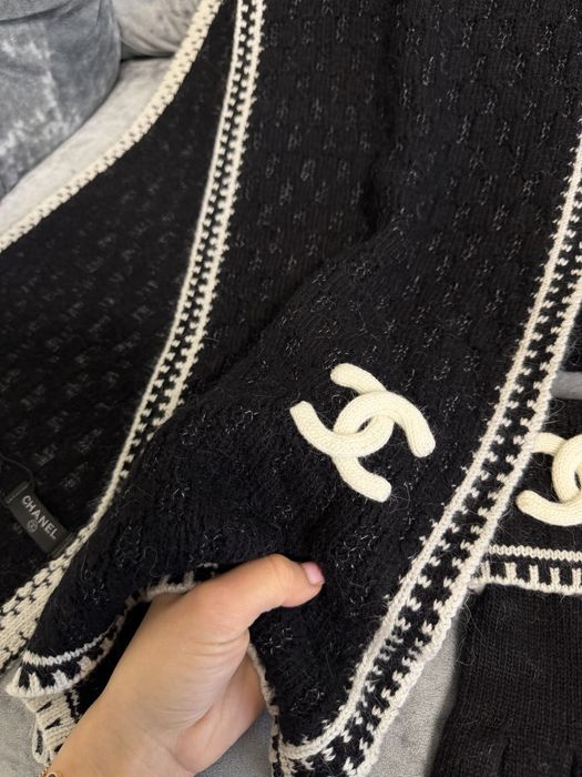 Набор Chanel шапка шарф перчатки