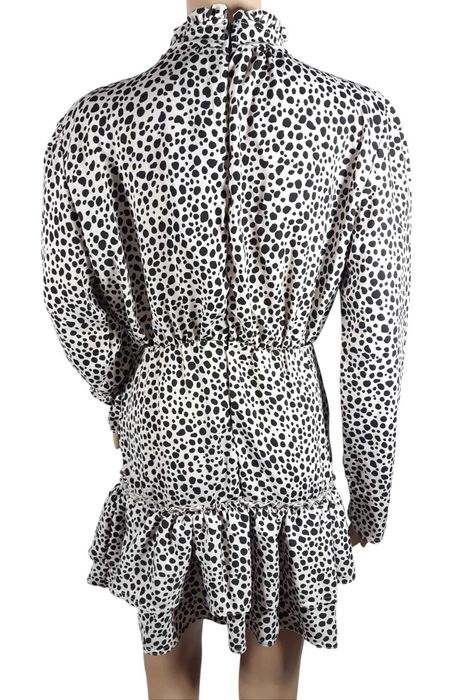 Nowa sukienka PrettyLittleThing 40,L falbana wzór cętki