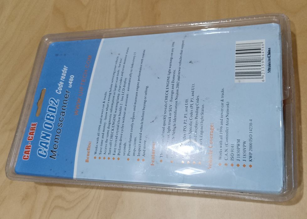 Memoscan U480 OBD2 CAN BUS leitor de códigos de erro do motor