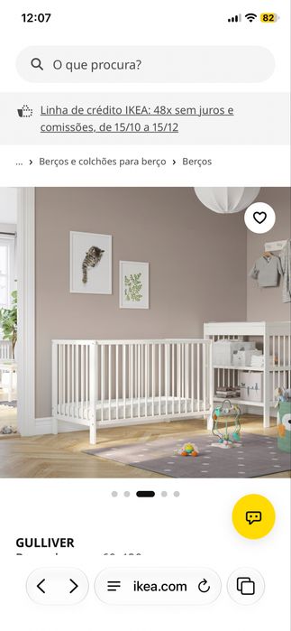 Berço IKEA + colchão + protetor