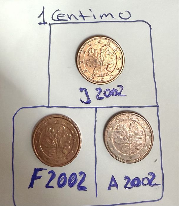 Moedas 1 cêntimo (3) Carvalho” 2002 “Pela melhor oferta