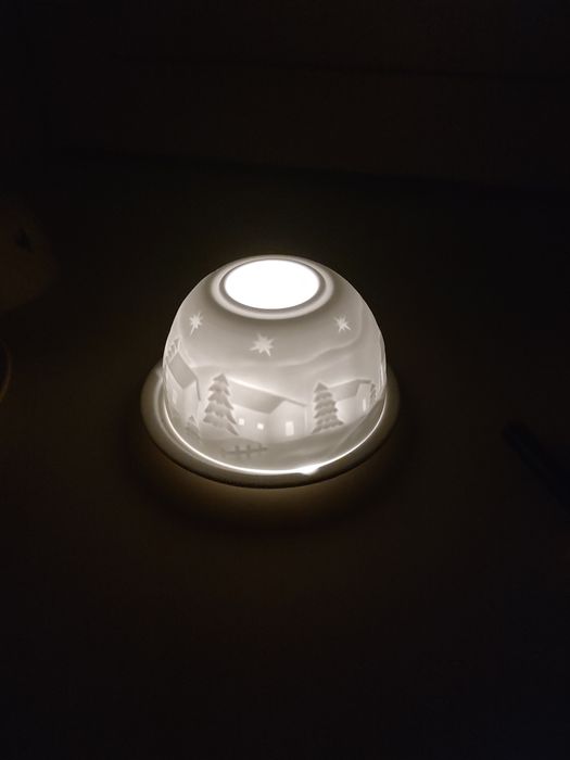 Вишукані підсвічники з бісквітного порцеляну (новорічний мотив, птахи)