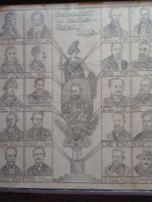 Quadro "Homenagem aos escritores da nossa terra"