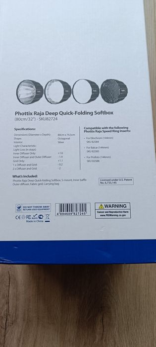 Softbox Phottix Raja Deep 80 cm + grid
