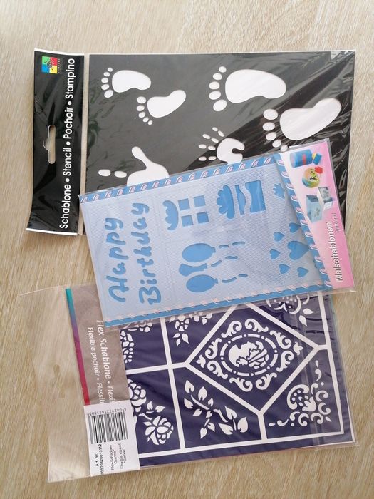 Conjunto de 3 gabaritos para pintura em madeiras, vidros ou papel