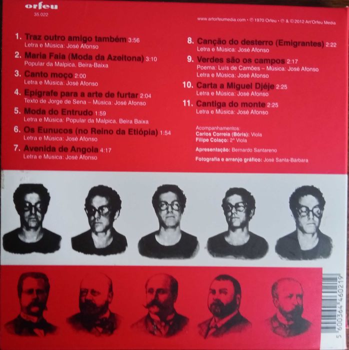 José Afonso	- - - - -		Traz Outro Amigo Também	- - - - -	CD