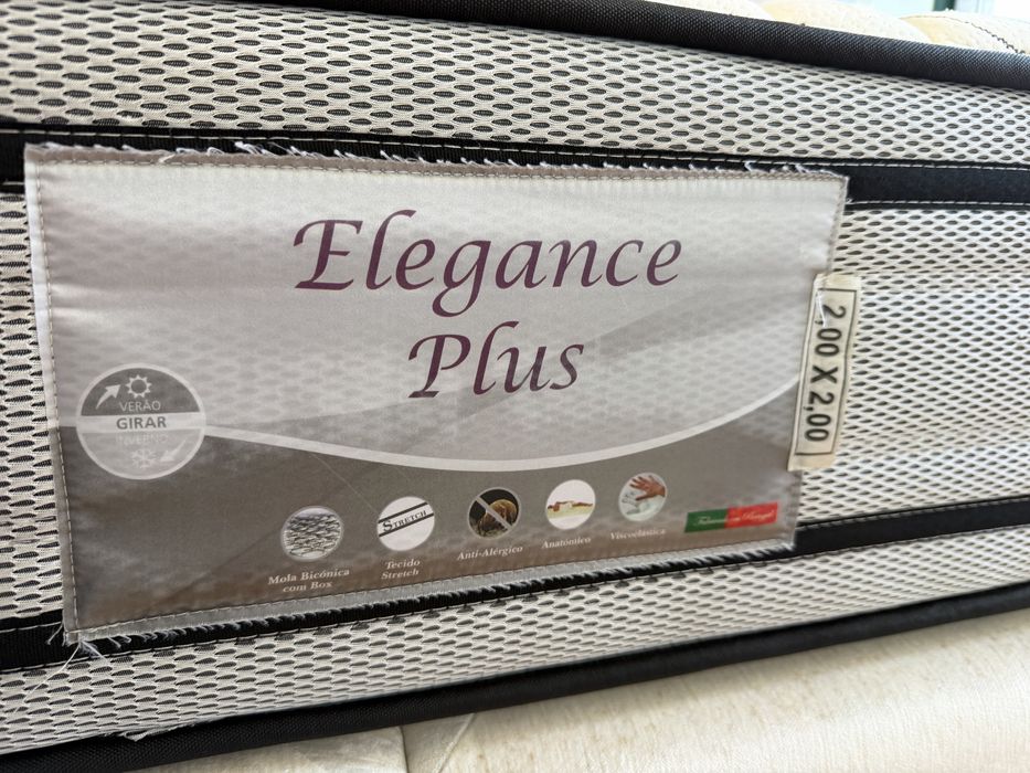 Quarto completo Cama King Size 200x200 em veludo branco/Bege