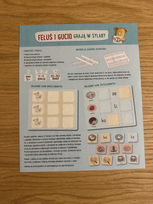 Feluś i Gucio grają w sylaby gra edukacyjna