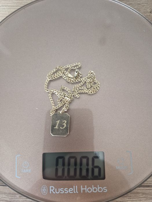 Zloty lancuszek z zawsieszka proby 585.