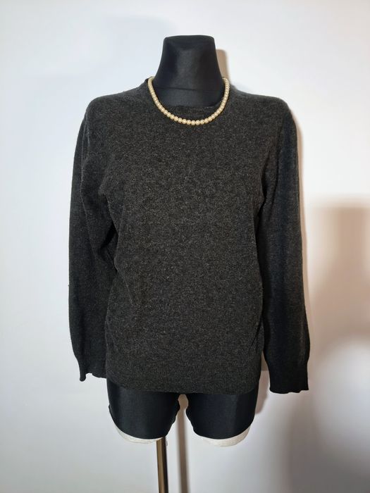 Antracytowy wełniany sweterek damski r. L/XL