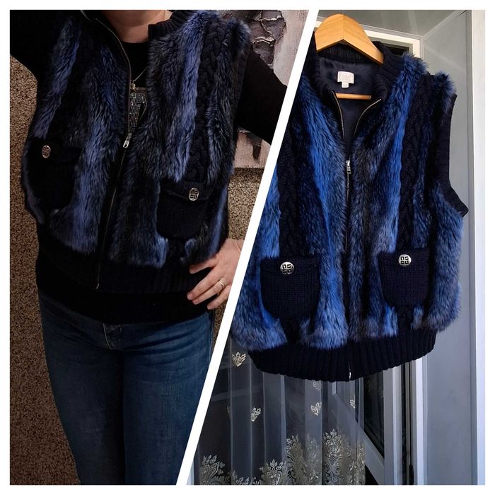 Красивая меховая жилетка утепленная безрукавка с мехом