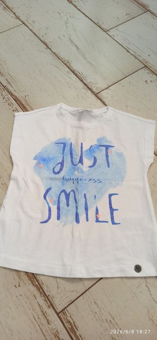 T-shirt biały dla dziewczynki Coccodrillo 128 bdb
