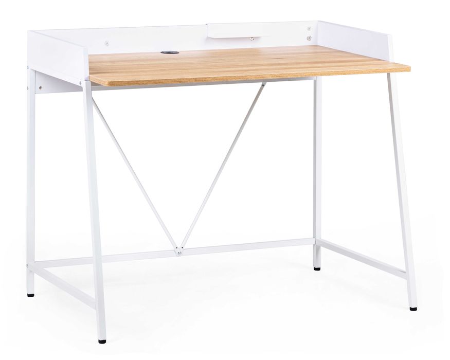 Biurko 103 cm loft buk/białe