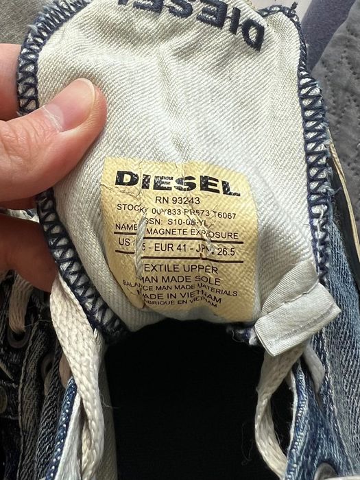 Buty Diesel denim jeans vintage y2k skate sneakers hip hop