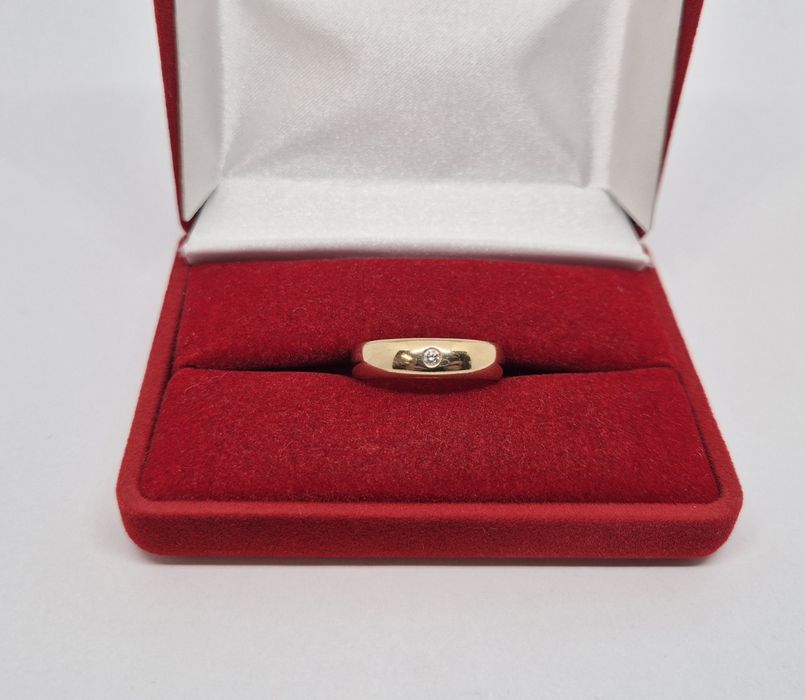 Obrączka złota 4,70 g, diament, złoto 14 KT, Komis Jasło Czackiego
