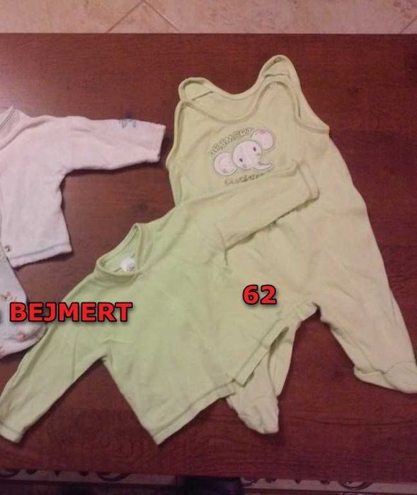Komplecik firmy BEJMERT: śpiochy + kaftanik - r.62