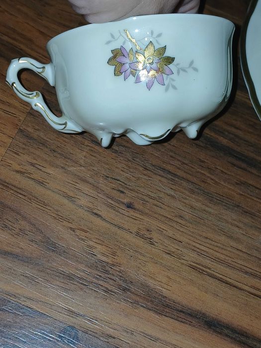 Stary serwis PirkenHammer ecru ze łotem do kawy