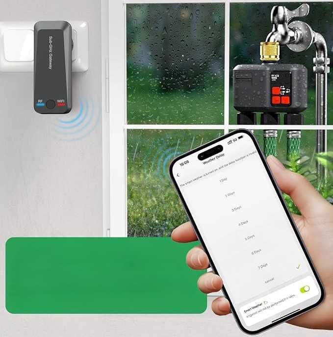 JOHGEE Komputer do Nawadniania WLAN 3 Technologia RF 300 m Alexa Smart Life