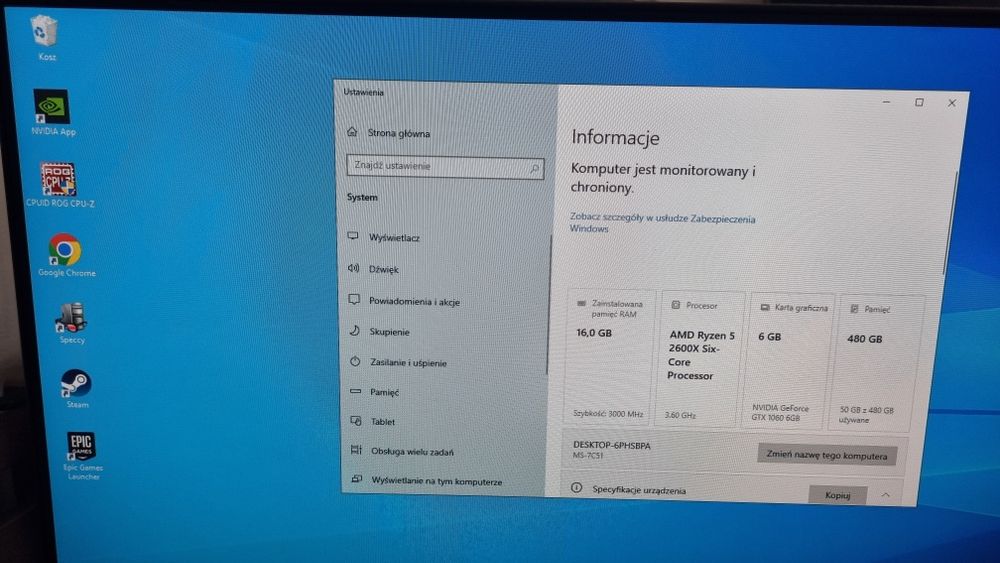 Pc do gier R5 GTX 16DDR4 SSD 650W