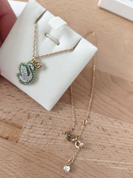Łańcuszek Swarovski Łabędź zielony kolekcja Swan