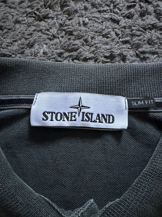 Футболка поло stone island stone original wash garment dyed