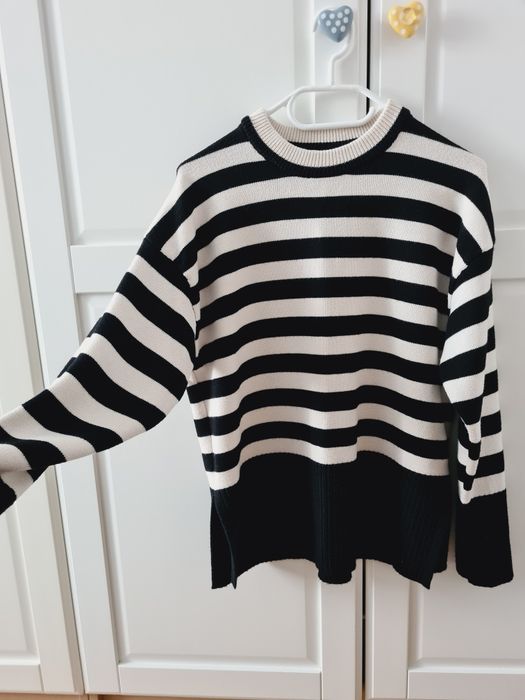 Sweter damski Zara basic w paski wiskoza r. S 36