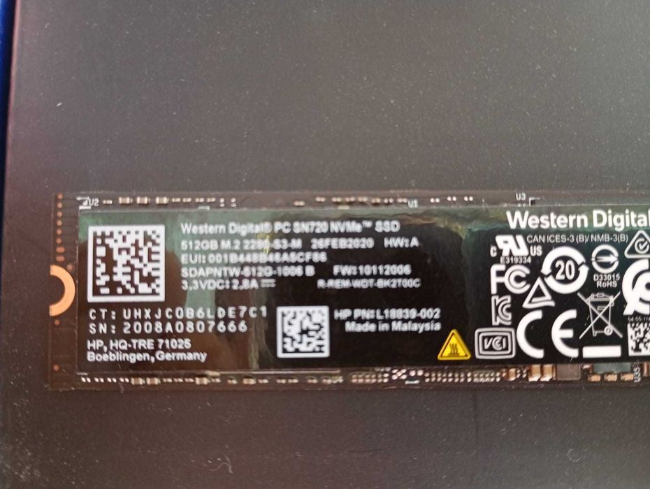 SSD Nvme 512Gb Samsung WD Hinix  Гарантия Тесты