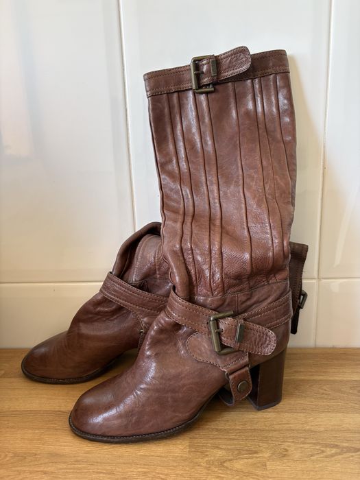Botas em pele, Kallisté, tamanho39 castanho