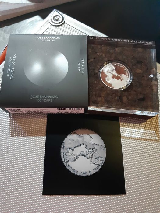 moeda Proof - 7.50 Euros José Saramago 100 Anos 2022