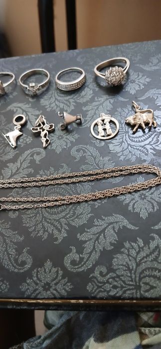 Серебрянные подвески,кольца