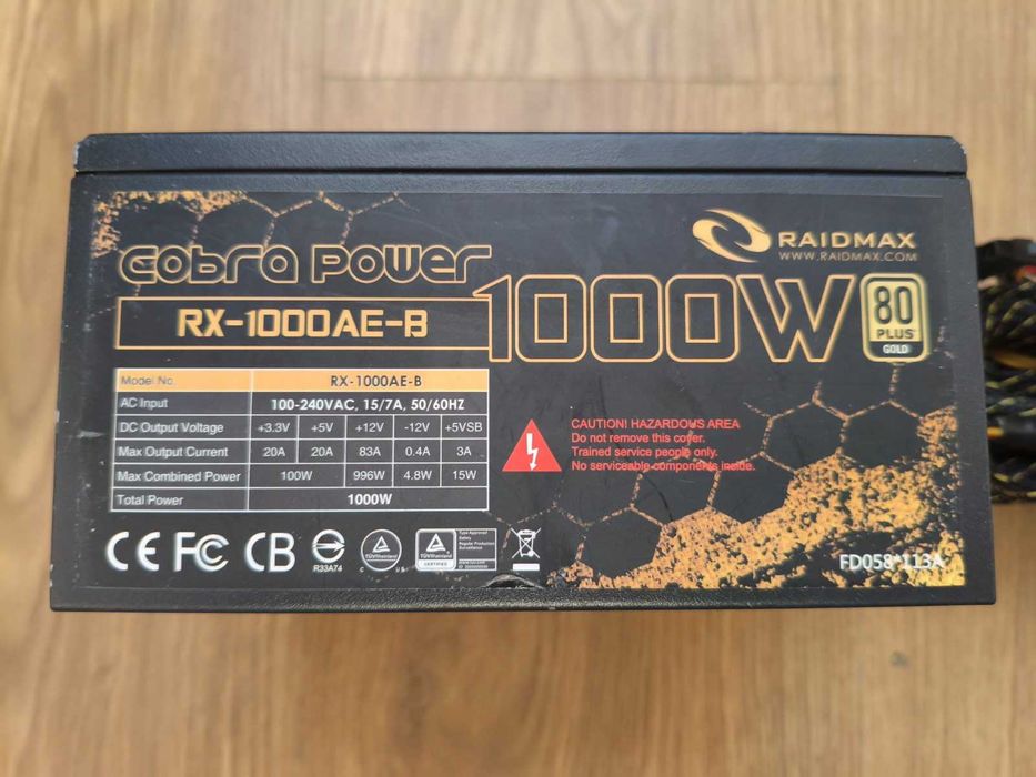 Raidmax cobrapower 1000W GOLD