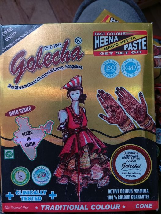 Хна Golecha Чорна для мехенді, тимчасових татуювань, коробками пошту