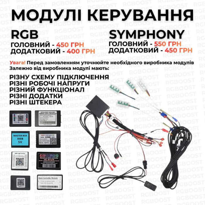 Модули Ambient Light (Main/Sub) Контурная подсветка салона авто /Ленты (3/4 Pin) / Проводка RGB/Symphony Гарантия