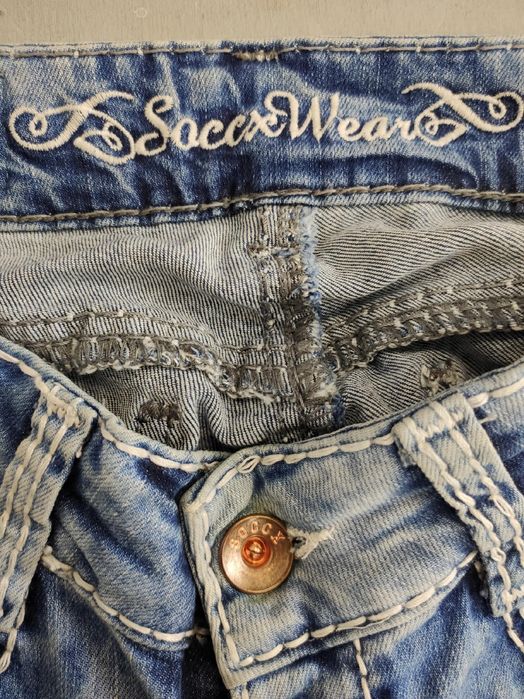 Soccx jeansowe spodnie proste damskie rozm w28 l32