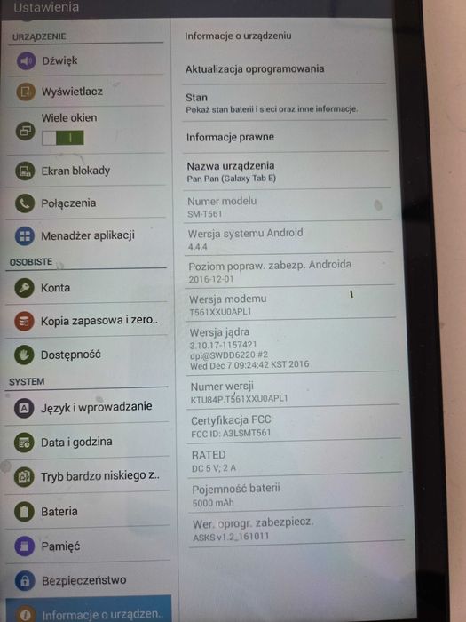Tablet Sqmsung Galaxy Tab E