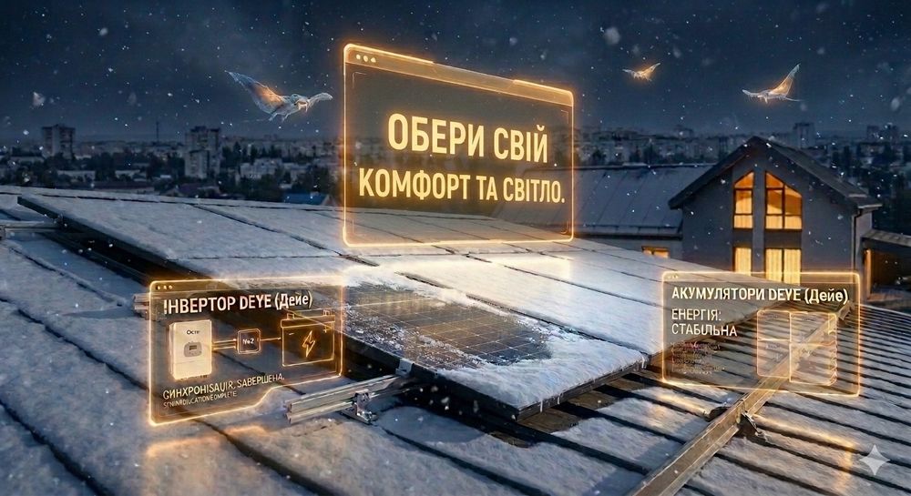 Монтаж сонячних панелей та систем резервного живлення