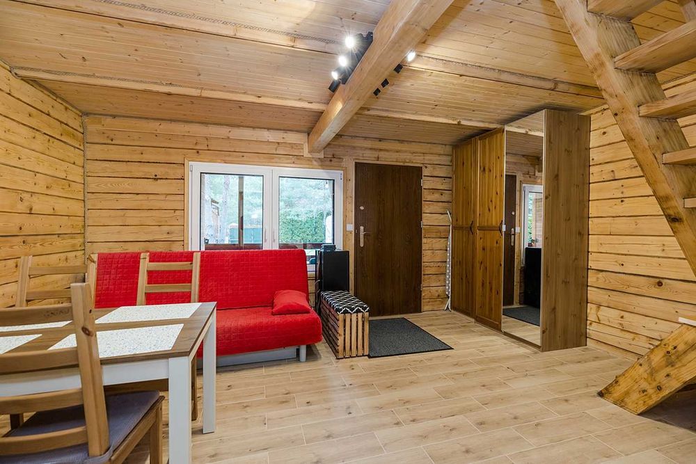 Domek drewniany na wynajem dla maks. 6 osób | balia ogrodowa | sauna