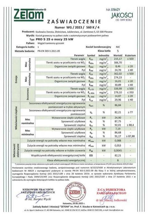 KOTŁY 25 kW do 250m2 Kocioł z PODAJNIKIEM Piec na EKOGROSZEK
