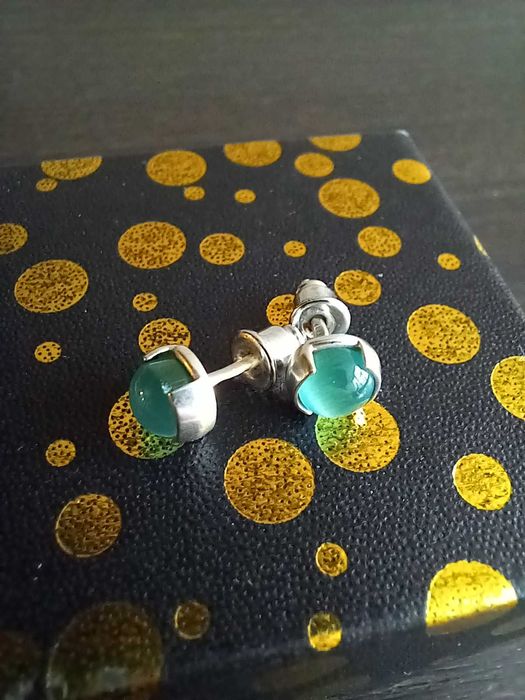 Сережки срібло 925 Котяче Око вінтаж з власної колекції