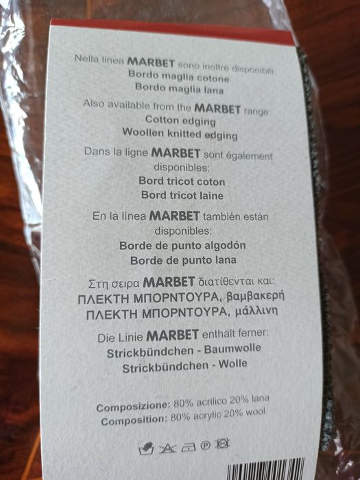 Bordo de malha acrílico .